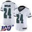 Nike Philadelphia Eagles #24 Jordan Howard White Womens Stitched NFL 100th Season Vapor Limited Jersey
