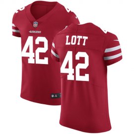 Nike San Francisco 49ers #42 Ronnie Lott Red Team Color Mens Stitched NFL Vapor Untouchable Elite Jersey
