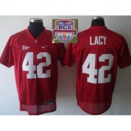 2013 BCS National Championship Alabama Crimson 42 Lacy Red NCAA Football Jersey