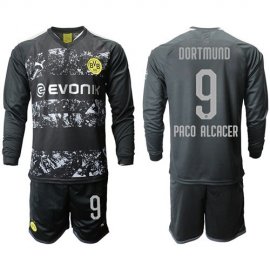 Dortmund #9 Paco Alcacer Away Long Sleeves Soccer Club Jersey