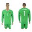 Belgium #1 Courtois Green Long Sleeves Goalkeeper Soccer Country Jersey