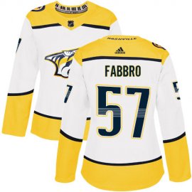 Adidas Nashville Predators #57 Dante Fabbro White Road Authentic Womens Stitched NHL Jersey