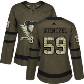 Adidas Pittsburgh Penguins #59 Jake Guentzel Green Salute to Service Womens Stitched NHL Jersey