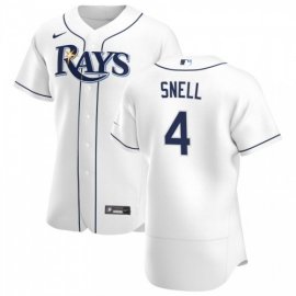 Tampa Bay Rays #4 Blake Snell Mens Nike White Home 2020 Authentic Player MLB Jersey