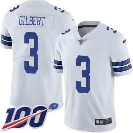 Nike Dallas Cowboys #3 Garrett Gilbert White Mens Stitched NFL 100th Season Vapor Untouchable Limited Jersey