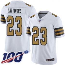 Nike New Orleans Saints #23 Marshon Lattimore White Mens Stitched NFL Limited Rush 100th Season Jersey