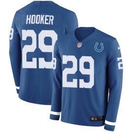 Nike Indianapolis Colts #29 Malik Hooker Royal Blue Team Color Mens Stitched NFL Limited Therma Long Sleeve Jersey