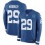 Nike Indianapolis Colts #29 Malik Hooker Royal Blue Team Color Mens Stitched NFL Limited Therma Long Sleeve Jersey