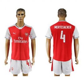 Arsenal #4 Mertesacker Champions League Home Soccer Club Jersey