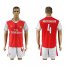 Arsenal #4 Mertesacker Champions League Home Soccer Club Jersey