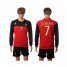 Belgium #7 De Bruyne Red Home Long Sleeves Soccer Country Jersey