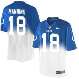 Nike Indianapolis Colts #18 Peyton Manning Royal Blue/White Mens Stitched NFL Elite Fadeaway Fashion Jersey