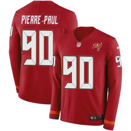 Nike Tampa Bay Buccaneers #90 Jason Pierre-Paul Red Team Color Mens Stitched NFL Limited Therma Long Sleeve Jersey