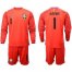 Brazil #1 Alisson Red Goalkeeper Long Sleeves Soccer Country Jersey