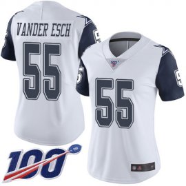 Nike Dallas Cowboys #55 Leighton Vander Esch White Womens Stitched NFL Limited Rush 100th Season Jersey