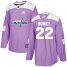 Adidas Washington Capitals #22 Madison Bowey Purple Authentic Fights Cancer Stitched NHL Jersey