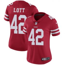 Nike San Francisco 49ers #42 Ronnie Lott Red Team Color Womens Stitched NFL Vapor Untouchable Limited Jersey