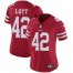 Nike San Francisco 49ers #42 Ronnie Lott Red Team Color Womens Stitched NFL Vapor Untouchable Limited Jersey