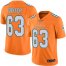 Nike Miami Dolphins #63 Michael Deiter Orange Mens Stitched NFL Limited Rush Jersey