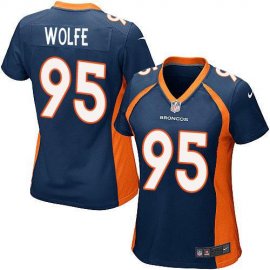 Nike Denver Broncos #95 Derek Wolfe Blue Alternate Womens Stitched NFL New Elite Jersey