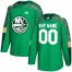 Mens Adidas New York Islanders Personalized Green St. Patricks Day Custom Practice NHL Jersey