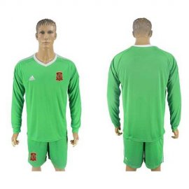 Spain Blank Army Green Long Sleeves Goalkeeper Soccer Country Jersey