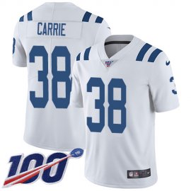 Nike Indianapolis Colts #38 T.J. Carrie White Mens Stitched NFL 100th Season Vapor Untouchable Limited Jersey
