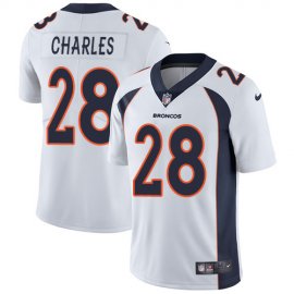 Nike Denver Broncos #28 Jamaal Charles White Mens Stitched NFL Vapor Untouchable Limited Jersey
