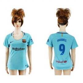 Womens Barcelona #9 Suarez Away Soccer Club Jersey