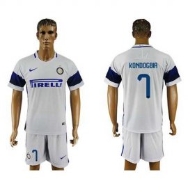 Inter Milan #7 Kondogbia White Away Soccer Club Jersey
