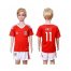 Wales #11 Bale Home Kid Soccer Country Jersey