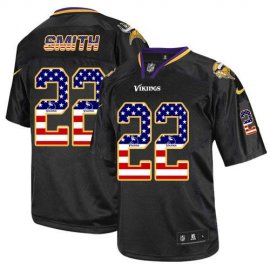 Nike Minnesota Vikings #22 Harrison Smith Black Mens Stitched NFL Elite USA Flag Fashion Jersey