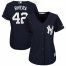 New York Yankees #42 Mariano Rivera Majestic Womens 2019 Hall of Fame Cool Base Player Jersey Navy