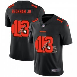 Cleveland Browns #13 Odell Beckham Jr. Mens Nike Team Logo Dual Overlap Limited NFL Jersey Black