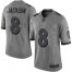 Nike Baltimore Ravens #8 Lamar Jackson Gray Mens Stitched NFL Limited Gridiron Gray Jersey