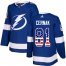 Adidas Tampa Bay Lightning #81 Erik Cernak Blue Home Authentic USA Flag Stitched NHL Jersey