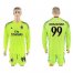 AC Milan #99 Donnarumma Shiny Green Goalkeeper Long Sleeves Soccer Club Jersey
