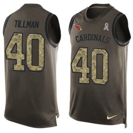 Nike Arizona Cardinals #40 Pat Tillman Green Mens Stitched NFL Limited Salute To Service Tank Top Jersey