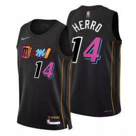 Miami Miami Heat #14 Tyler Herro Mens Nike Black 2021/22 Swingman NBA Jersey – City Edition Mens