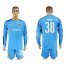 Dortmund #38 Burki Blue Long Sleeves Goalkeeper Soccer Club Jersey