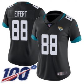 Nike Jacksonville Jaguars #88 Tyler Eifert Black Team Color Womens Stitched NFL 100th Season Vapor Untouchable Limited Jersey