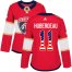 Adidas Florida Panthers #11 Jonathan Huberdeau Red Home Authentic USA Flag Womens Stitched NHL Jersey