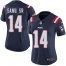 Nike New England Patriots #14 Mohamed Sanu Sr Navy Blue Womens Stitched NFL Limited Rush Jersey