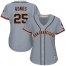San Francisco Giants #25 Barry Bonds Grey Road Womens Stitched MLB Jersey