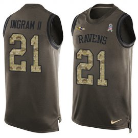 Nike Baltimore Ravens #21 Mark Ingram II Green Mens Stitched NFL Limited Salute To Service Tank Top Jersey