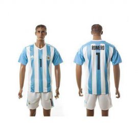 Argentina #1 Romero Home Soccer Country Jersey