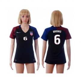 Womens USA #6 Brooks Away Soccer Country Jersey