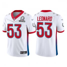 Mens Indianapolis Colts #53 Darius Leonard 2022 White AFC Pro Bowl Stitched Jersey