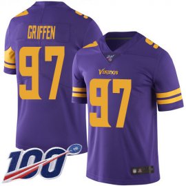 Nike Minnesota Vikings #97 Everson Griffen Purple Mens Stitched NFL Limited Rush 100th Season Jersey
