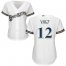 Milwaukee Brewers #12 Stephen Vogt White Home Womens Stitched MLB Jersey